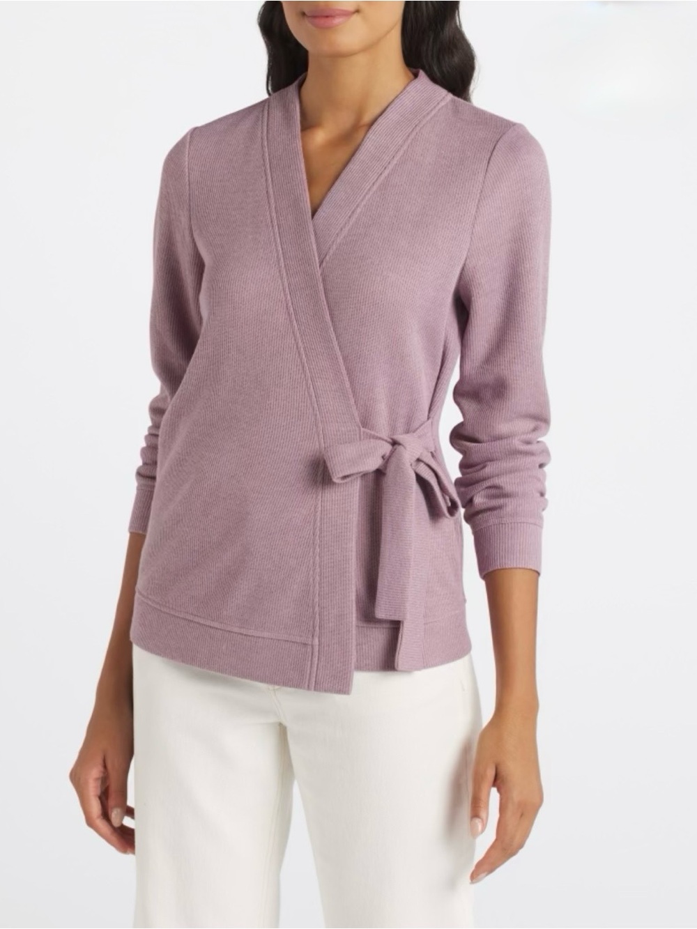 Brea Canyon Jordyn Knit Wrap Sweater Cardigan - Light Purple